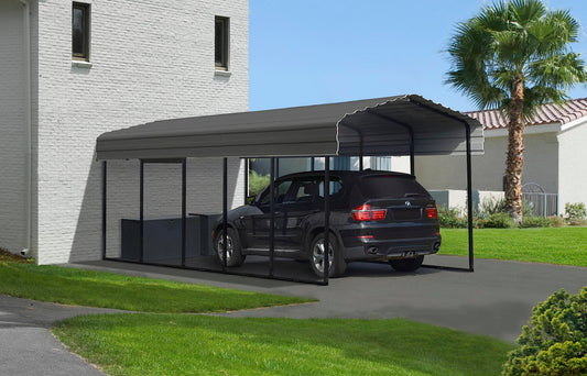 Arrow Carport, 10 ft. x 24 ft. x 9 ft. Charcoal 10' x 24' x 9'