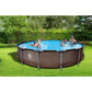 JLeisure Avenli 15 Foot x 33 Inch Round Steel Frame LamTech Above Ground Swimming Pool with Triangle Lock Frame System, Brown 15' x 33' Rattan Brown