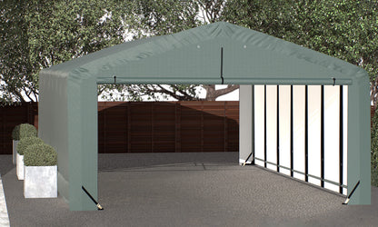 ShelterLogic ShelterTube Abri de garage et de stockage, 20' x 32' x 12', cadre en acier robuste, boîtier résistant au vent et à la neige, vert 20' x 32' x 12' 