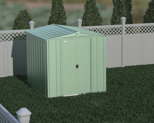 Arrow Shed Classic 6' x 7' Outdoor Padlockable Steel Storage Shed Building, Sage Green 6' x 7'