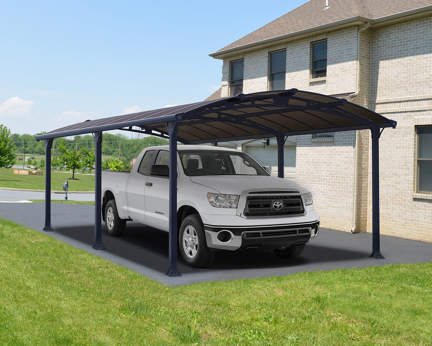 Palram - Abri d'auto Canopia Arcadia 6400 - 12' x 21' - Bronze/Gris 12' x 21' 