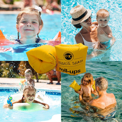 Bouées de natation pour enfants de 5 à 7 ans - Bouées gonflables pour piscine - Brassards à ailes - Parfait pour apprendre à nager pour enfant et adulte (jaune) Jaune