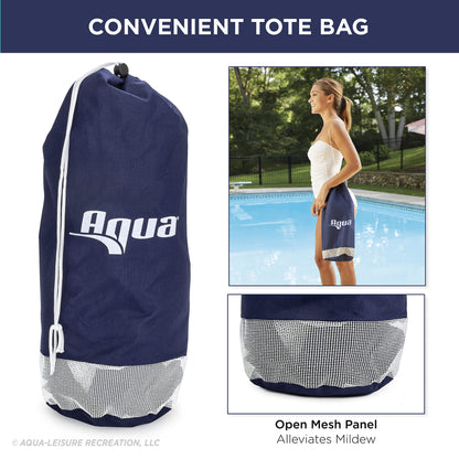 Aqua Original Monterey Hamac 4 en 1 Flotteur de piscine et hamac d'eau – Flotteurs de piscine gonflables polyvalents pour adultes – Matériau PVC épais et antiadhésif breveté Hamac bleu marine et vert