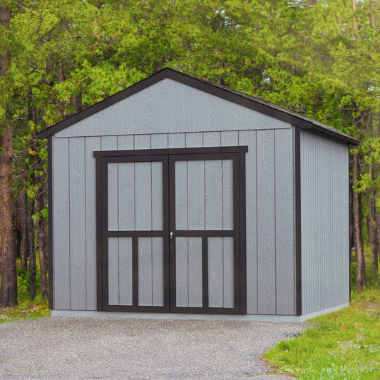 Handy Home Products Astoria 12x12 Do-It-Yourself Wooden Storage Shed Brown Without Floor