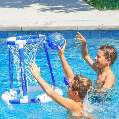 GoSports Splash Hoop 360 Jeu de basket flottant pour piscine | Comprend un cerceau, 2 balles et un cerceau bleu à pompe