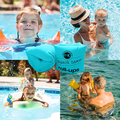 Bouées de natation pour enfants de 5 à 7 ans – Bouées gonflables pour piscine – Brassard de natation – Parfait pour apprendre à nager pour enfant et adulte (jaune) bleu