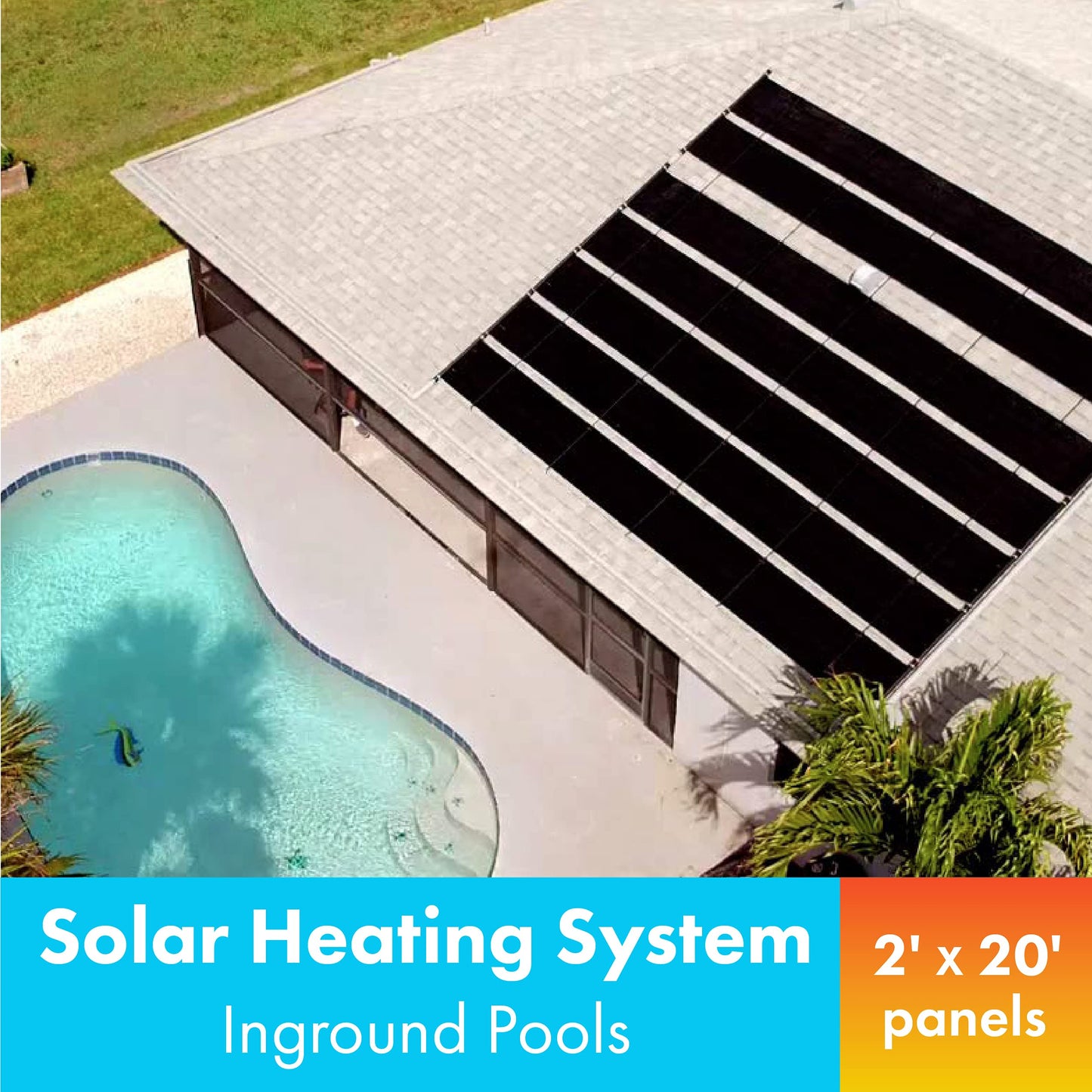 Smart Pool S601 Inground Pool Solar Heating System, Includes Two 2’ x 20’ Panels (80 sq. ft.) – Made of Durable Polypropylene, Raises Temperature Up to 15°F – S601P, Pack of 1, Black