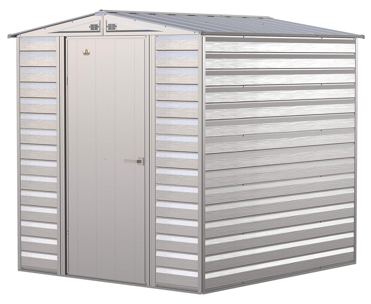 Arrow Shed Select Hangar de rangement extérieur verrouillable en acier, 6' x 7', gris flûte 