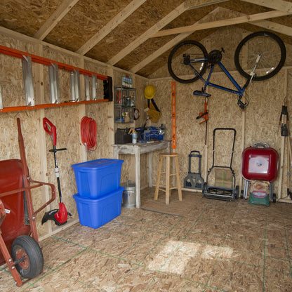 Handy Home Products Rookwood 10x10 Do-It-Yourself Wooden Storage Shed with Floor Brown