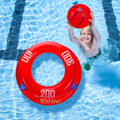 3 ensembles de jouets de piscine pour adultes et famille – Panier de basket flottant et anneau gonflable et ballon de plage pour enfants, accessoires de flotteurs aquatiques amusants