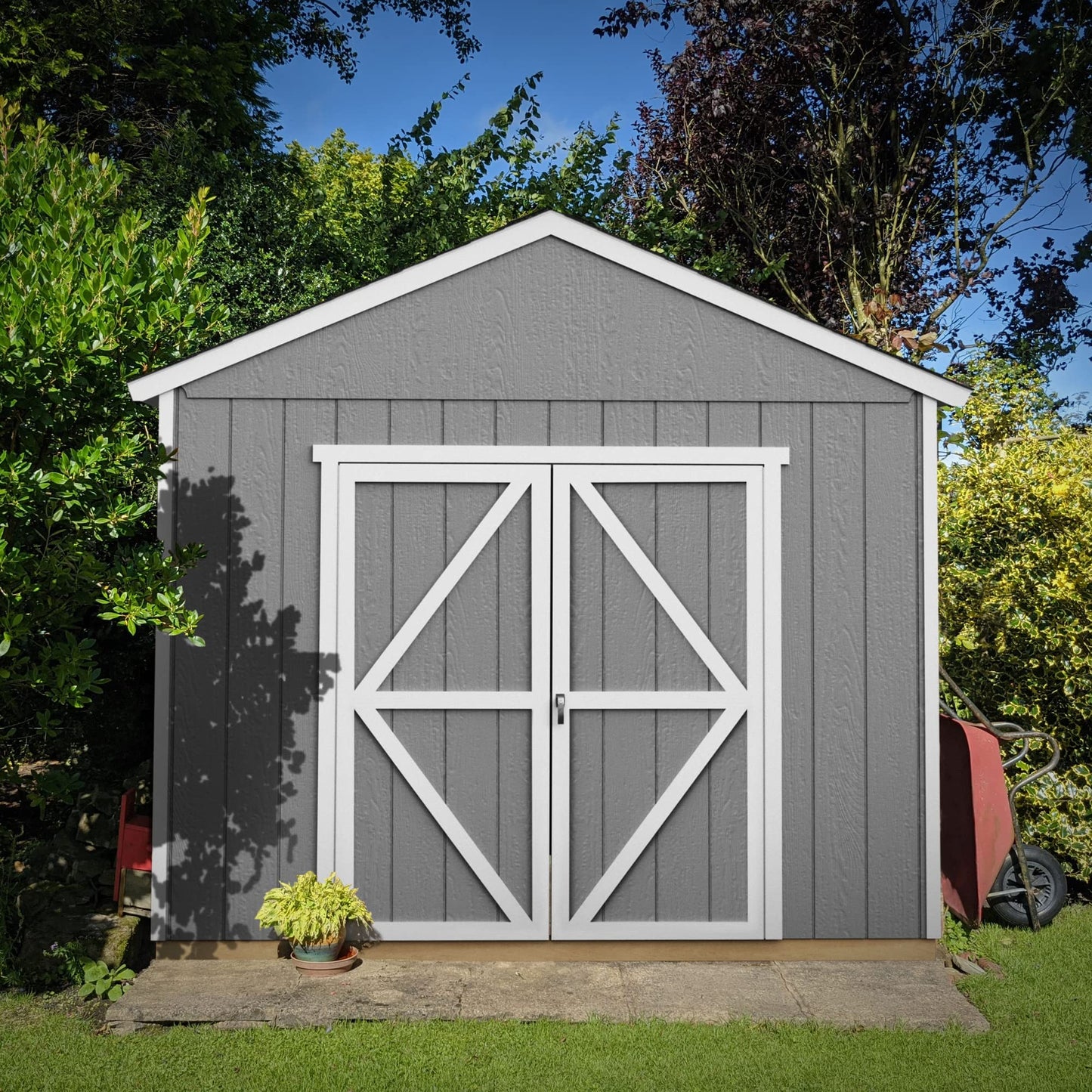 Handy Home Products Rookwood 10x18 Do-It-Yourself Wooden Storage Shed with Floor Brown