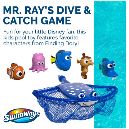 SwimWays Disney Finding Dory Mr. Ray's Dive and Catch Game, jouets de bain et fournitures de fête à la piscine pour les enfants de 5 ans et plus