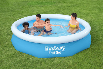 Piscine gonflable ronde Bestway Fast Set, piscine gonflable à anneau supérieur, 10 pi x 26 po