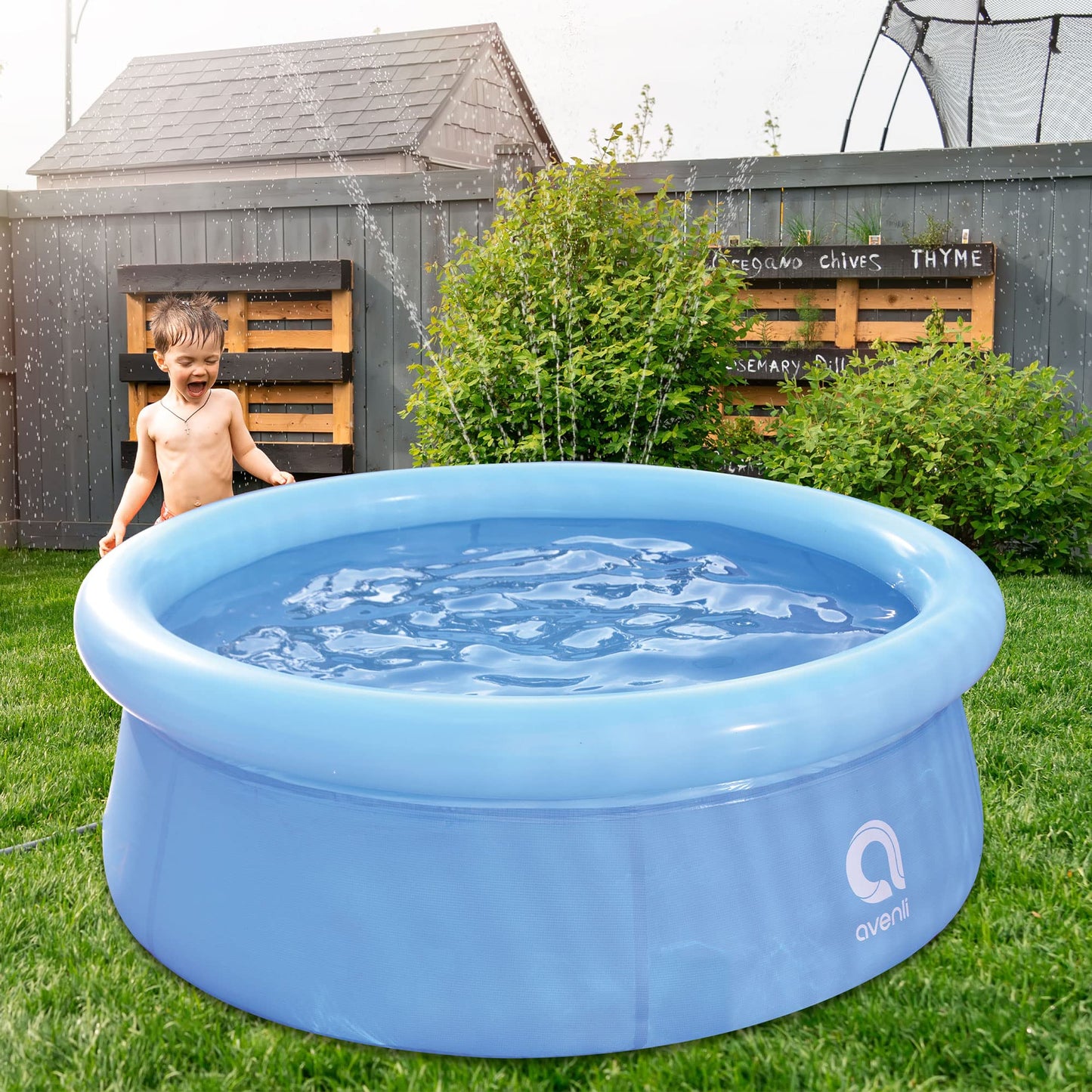 JLeisure Avenli 12014 5,5 pieds x 20 pouces Capacité de 1 à 2 personnes Ensemble d'invite pour enfants hors sol Piscine extérieure gonflable pour enfants Bleu