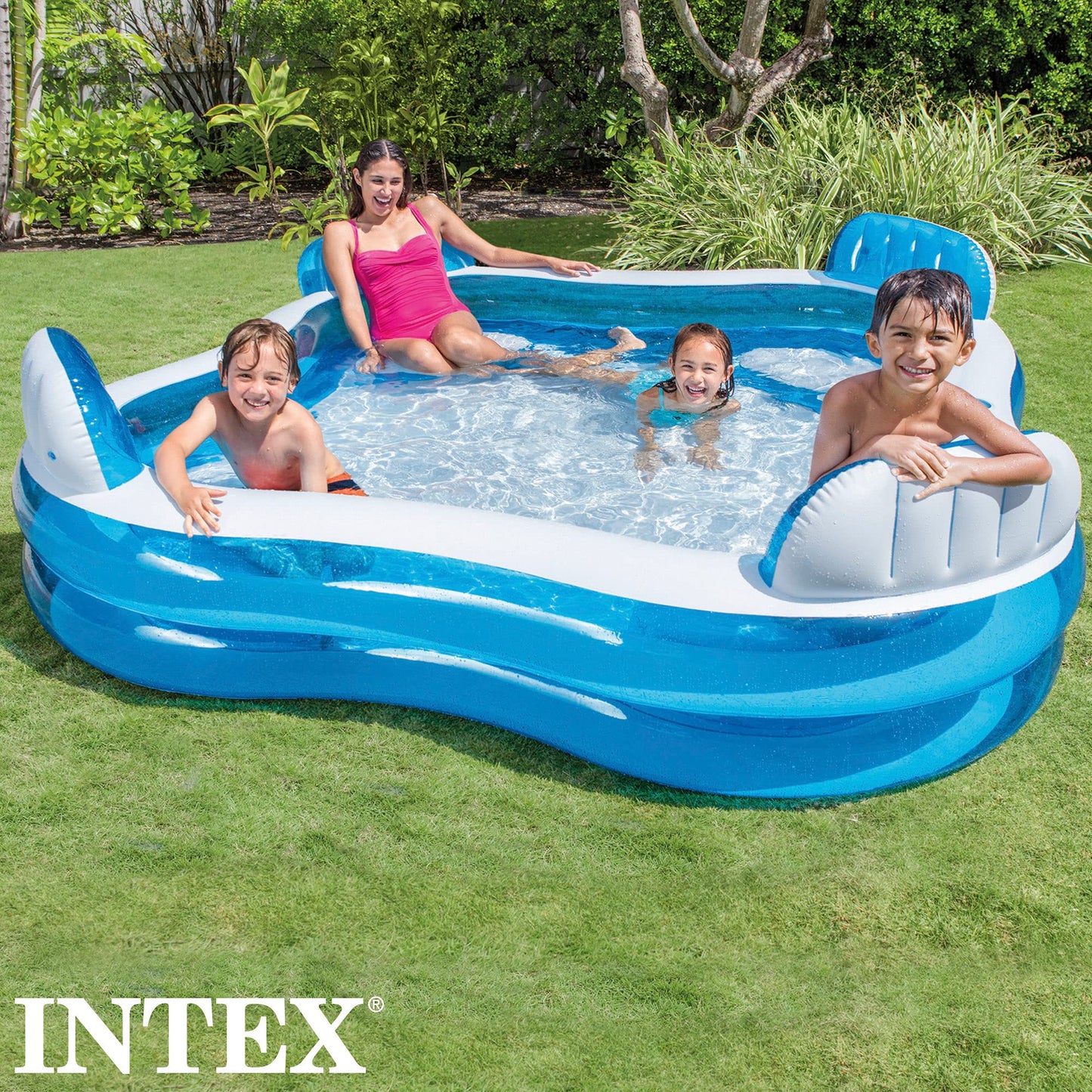 INTEX Swim Center Family Inflatable Pool, 90" x 90" x 26"