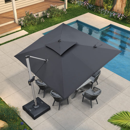 Parasol d'extérieur rectangulaire 9' X 11' gris 