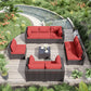 ALAULM 9 Pieces  Sectional Sofa Sets Outdoor Patio Furniture