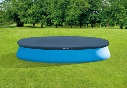 INTEX 28020E Intex Couverture de piscine ronde Easy Set de 15 pieds avec attache de corde et trous de drainage