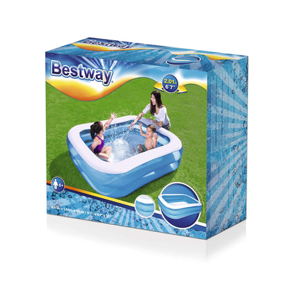 H2OGO ! Piscine Familiale Gonflable Rectangulaire Bleue 79 pouces