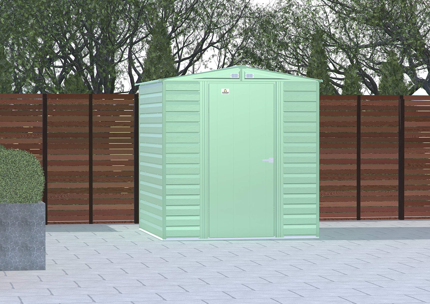 Arrow Shed Select 6' x 7' Outdoor Lockable Steel Storage Shed Building, Sage Green