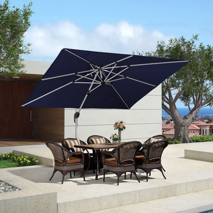 Parasol de patio Parasol rectangulaire extérieur 9' X 11' Bleu marine 