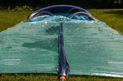 TEAM MAGNUS 18ft XL Slip and Slide - Toboggan gonflable robuste avec arroseur central et XL Crash Pad XL - 18ft