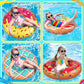 90shine 5PCS Donut Pool Floats Doughnut Swimming Rings with 13.5" Beach Ball- Inflatable Tubes Floaties Toys for Kids Adults