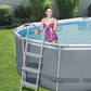 Bestway Power Steel 14' x 8'2" x 39.5" Oval Above Ground Pool Set | Includes 530gal Filter Pump, Ladder, ChemConnect Dispener 14' x 8'2" x 39.5"