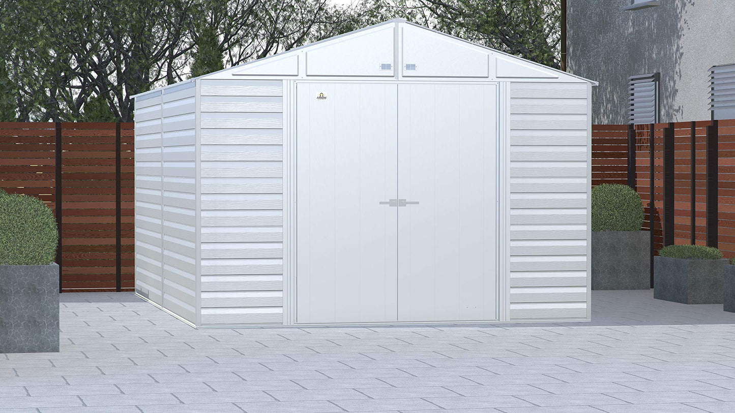 Arrow Shed Select Hangar de rangement extérieur verrouillable en acier, 10' x 14', gris flûte 