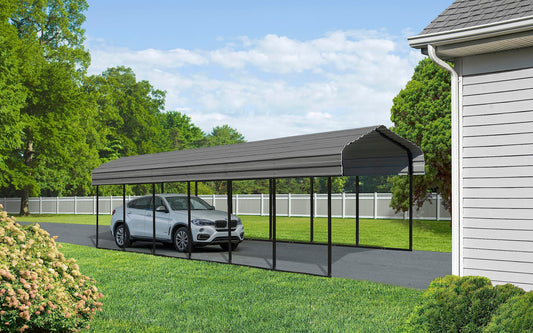 Arrow Carport, 12 ft. x 29 ft. x 9 ft. Charcoal 12' x 29' x 9'