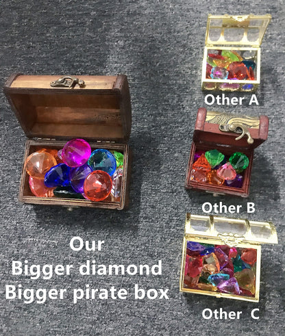 PUBGAMER Diving Gem Pool Toy 15 Big Colorful Diamond Set avec Big Treasure Chest Pirate Box Underwater Gem Diving Dive Throw Toy Set Natation Training Gift Toy