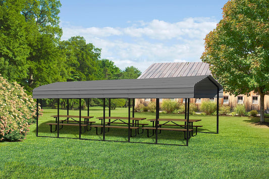 Arrow Carport, 10 ft. x 29 ft. x 9 ft. Charcoal 10' x 29' x 9'