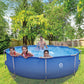Avenli Frame Round 12 Foot Wide 30 in Tall 1,136 Gallon Easy Assembly Swimming Pool with Simple Quick Connection Filter Pump and Rust Resisting Frame 12' x 30' Blue