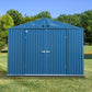 Arrow Shed Elite 10' x 14' Outdoor Lockable Gable Roof Steel Storage Shed Building, Blue Grey