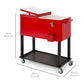 Portable Rolling Cooler Cart w/ Bottle Opener, Catch Tray - 80qt
