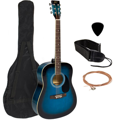 41in Acoustic Guitar Starter Kit w/ Digital Tuner, Padded Case, Picks, Strap