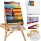 Portable Wooden French Easel w/ 32pc Beginners Kit