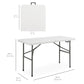 Portable Folding Plastic Dining Table w/ Handle, Lock - 4ft