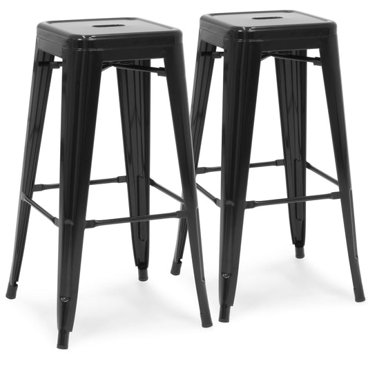 30in Set of 2 Industrial Metal Bar Stools