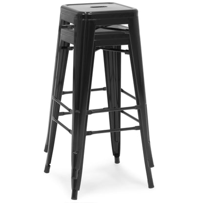 30in Set of 2 Industrial Metal Bar Stools