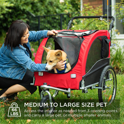 2-in-1 Pet Stroller and Bike  Trailer