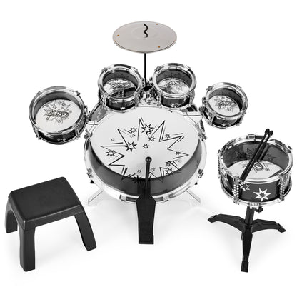 11-Piece Kids Beginner Drum Percussion Musical Instrument Toy Set