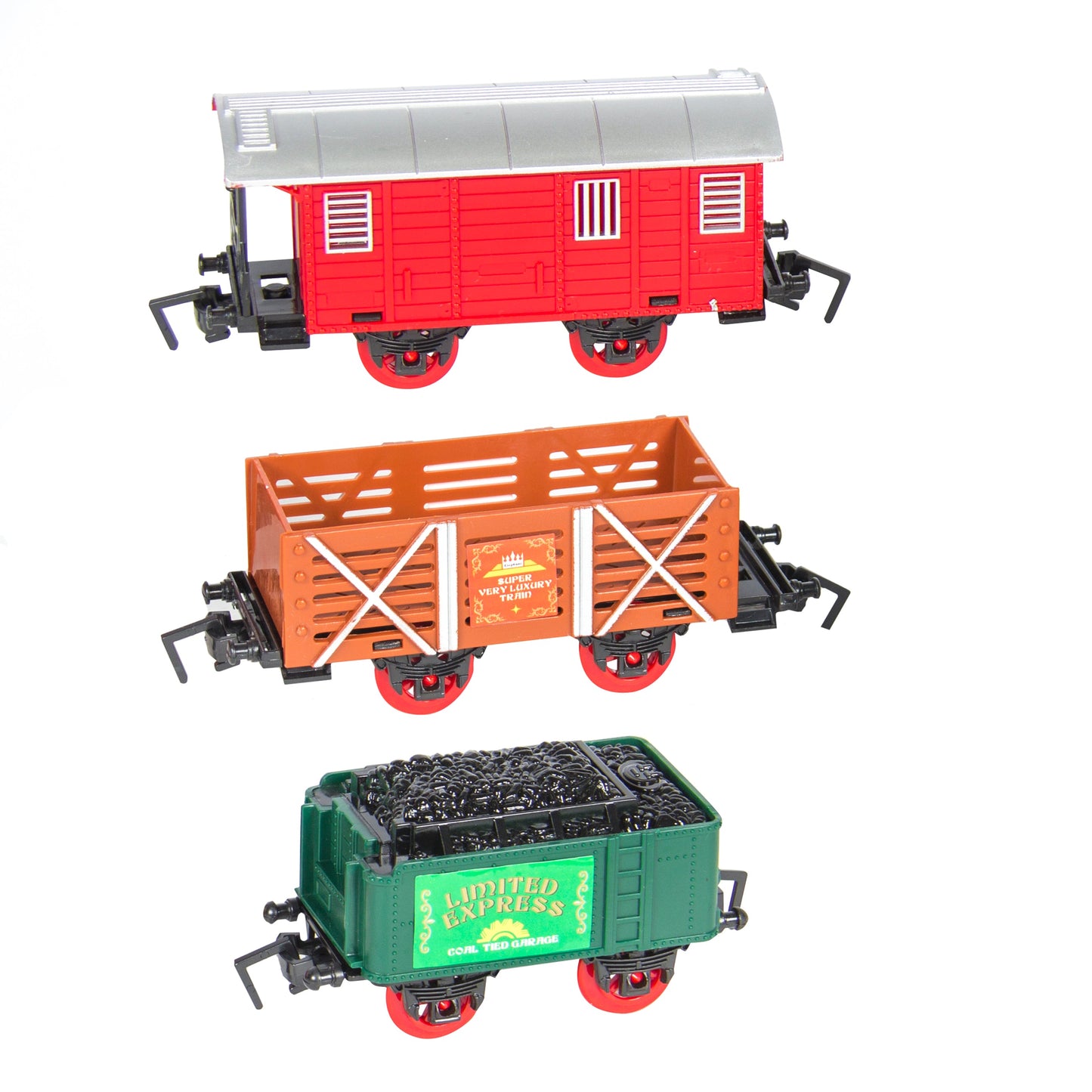 Kids Electric Railway Train Track Toy Play Set w/ Music, Lights