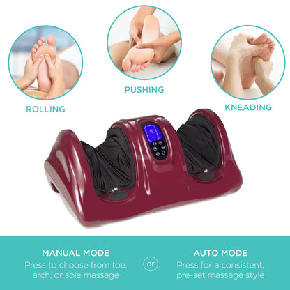 Therapeutic Foot Massager w/ High Intensity Rollers, Remote, 3 Modes