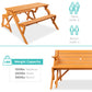2-in-1 Outdoor Interchangeable Wooden Picnic Table/Garden Bench