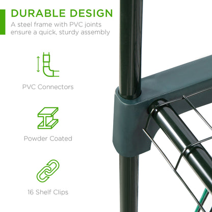 4-Tier Mini Portable Indoor Outdoor Greenhouse w/ Steel Shelves - 40in