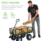 Steel Garden Utility Cart Wagon w/ 400lb Capacity, Removable Sides, Handle