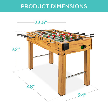 Foosball Game Table, Arcade Table Soccer w/ 2 Cup Holders, 2 Balls - 48in