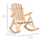 Rocking Wood Adirondack Chair Accent Furniture w/ Natural Finish