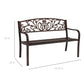 Steel Bench for Outdoor, Patio, Garden w/ Floral Design - 50in